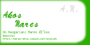 akos mares business card